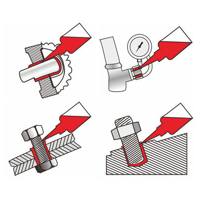 Uszczelniacz do gwintów, wysoka temperatura, czerwona, mała butelka