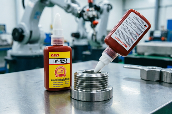 Adhesive anaerobic sealant for pipe threads offers effective screw locking and leak prevention in equipment (Kleśny anaerobowy uszczelniacz dla nitek rurowych zapewnia skuteczne zablokowanie śruby i zapobieganie wyciekom w sprzęcie)